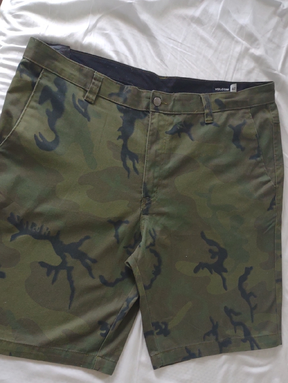 Volcom Green Camo Men's Shorts - Olive Camouflage